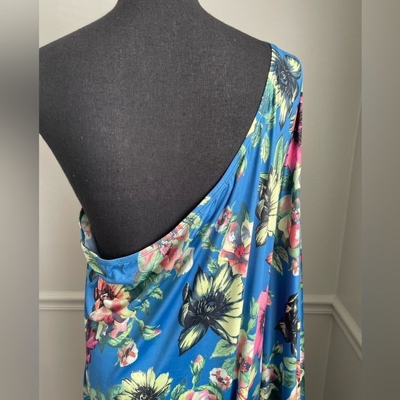 Koh Koh Tropical Flowers One Off Shoulder Maxi Formal Evening Dress Plus Size 3X - Picture 5 of 6